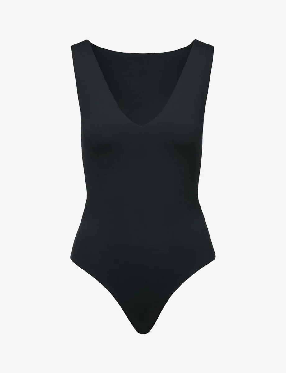 Neoprene Deep V Bodysuit Black Paul Karaz Shoes