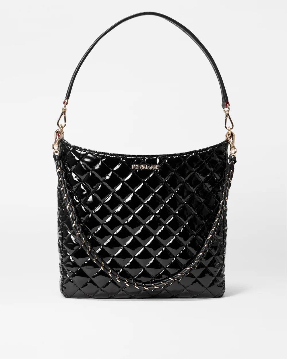 MZ WALLACE CROSBY HOBO BLACK LACQUER – Paul Karaz Shoes
