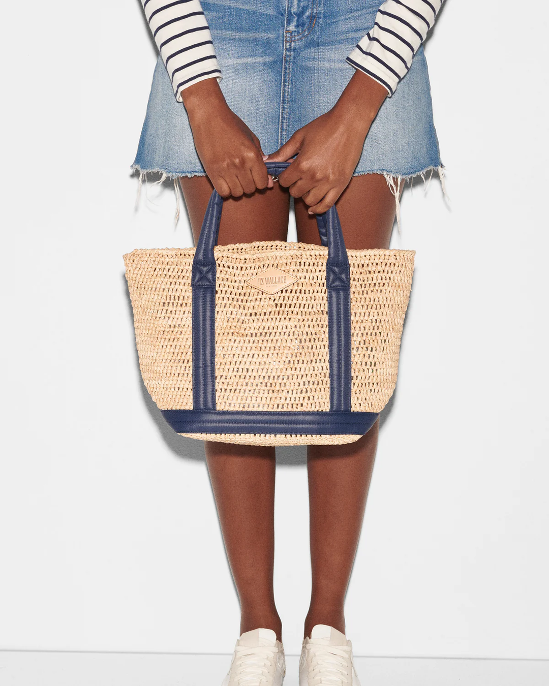 Small Raffia Tote | Navy – Paul Karaz Shoes