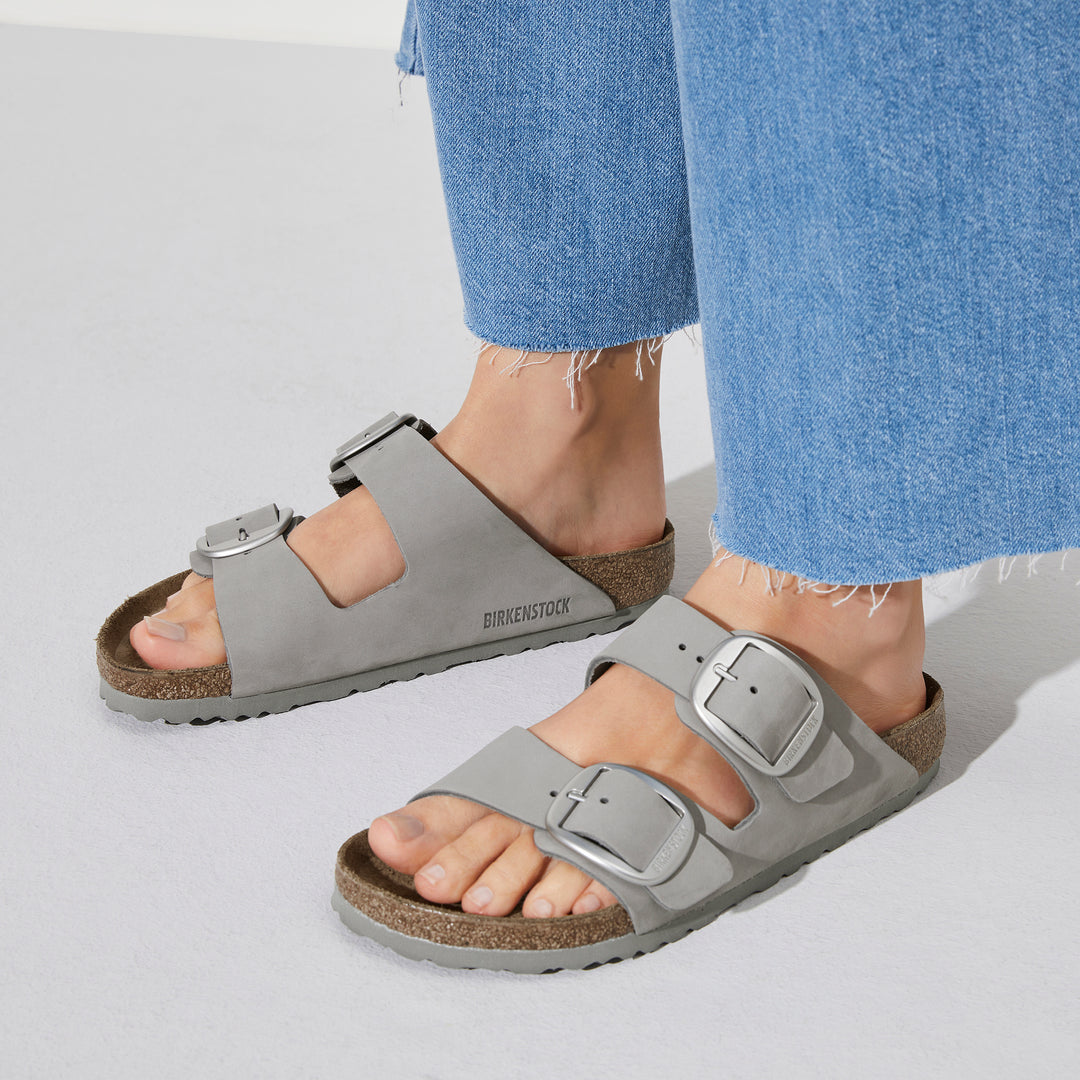 Birkenstock | Arizona Big Buckle in Dove Grey Nubuck Leather